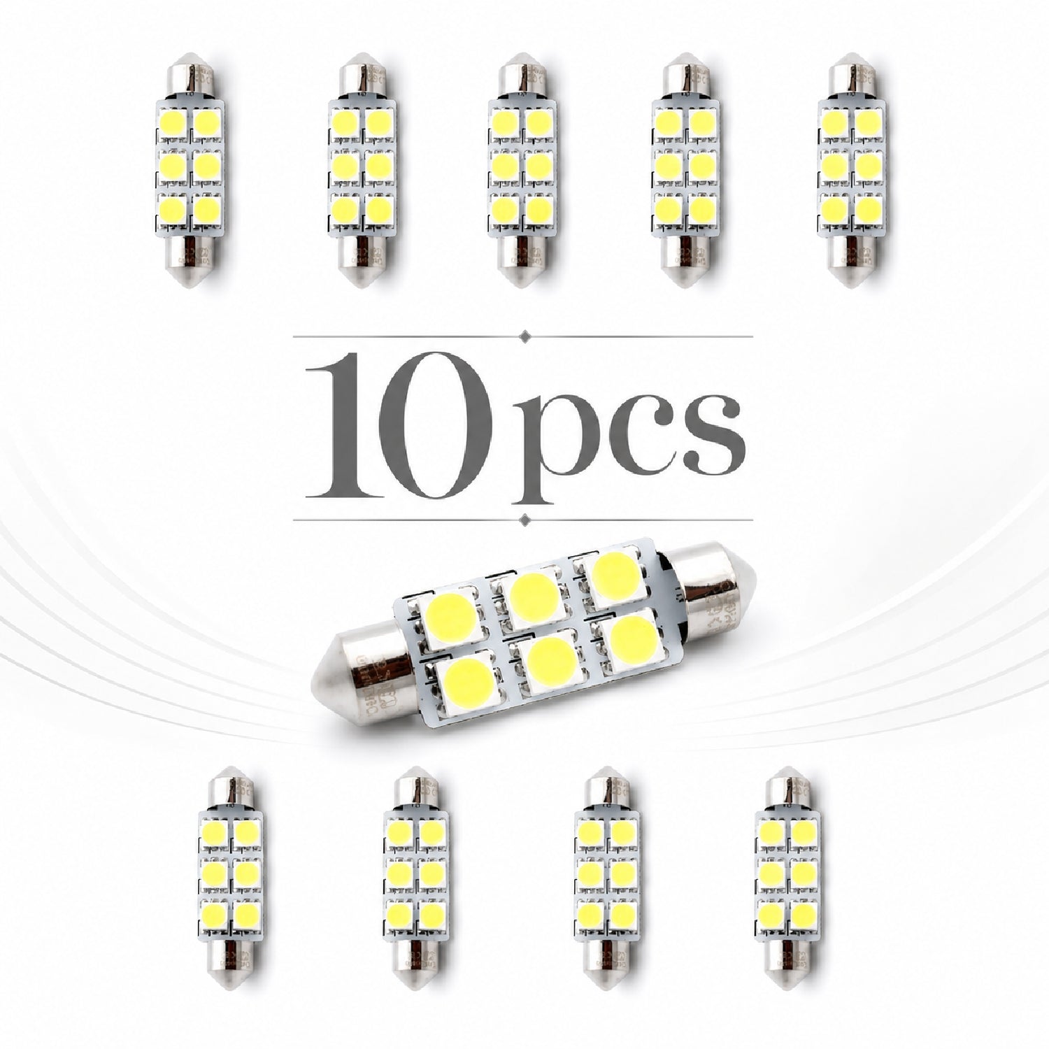 Pachet 10 Leduri auto Sofit 41mm 1.5 W Carguard
