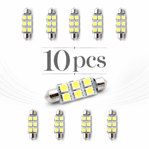 Pachet 10 Leduri auto Sofit 41mm 1.5 W Carguard