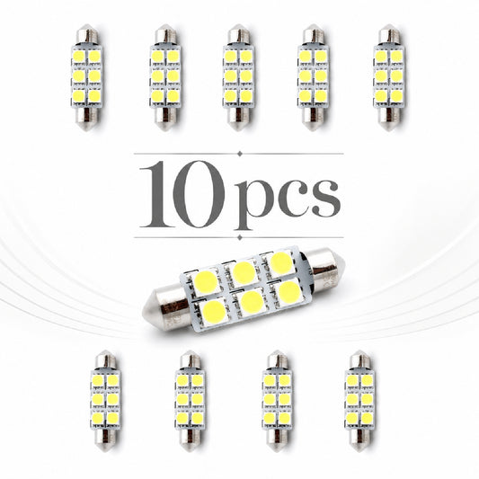 Pachet 10 Leduri auto Sofit 41mm 1.5 W Carguard
