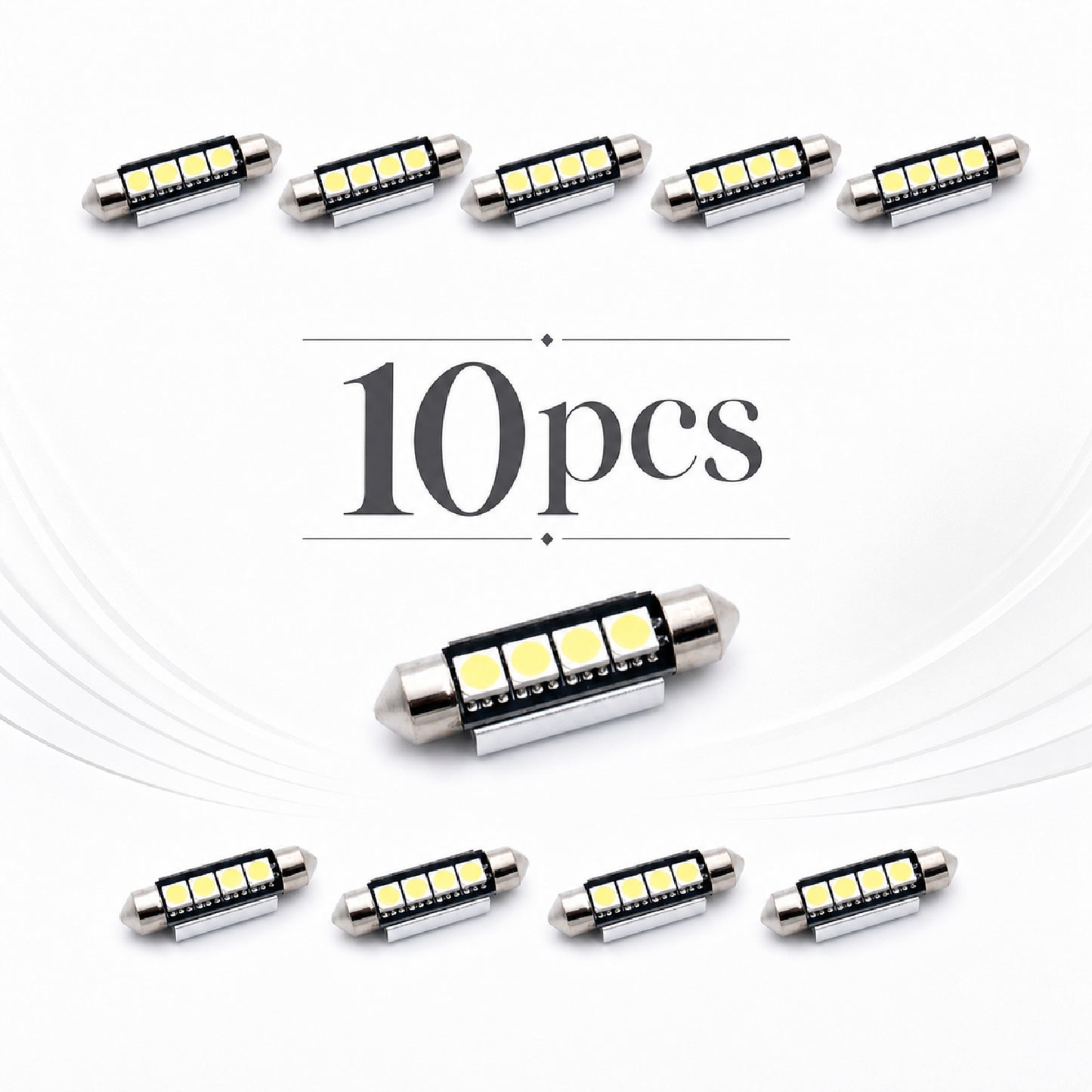 Pachet 10 Leduri auto Sofit 41mm 3W can-bus Carguard