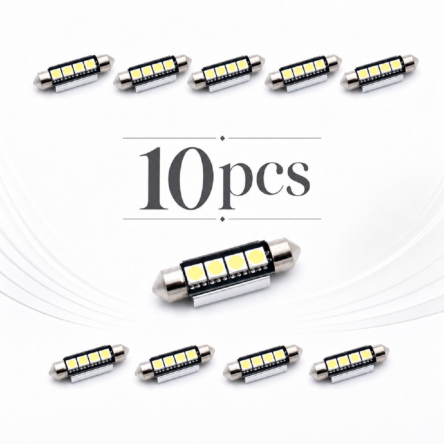 Pachet 10 Leduri auto Sofit 41mm 3W can-bus Carguard