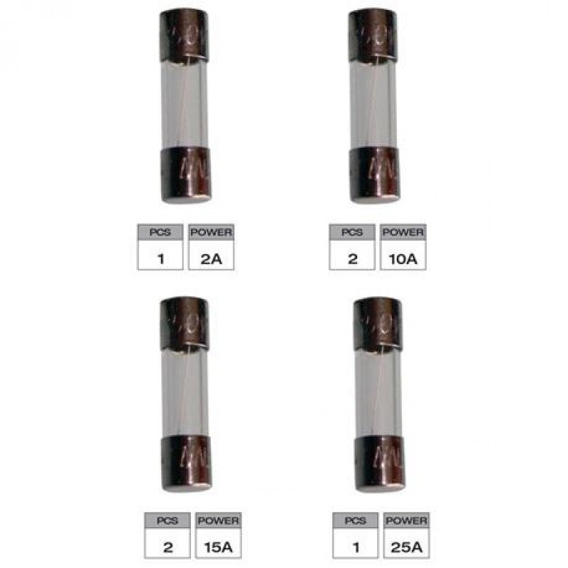 Sigurante  de sticlă - 2 amperi / 10 amperi / 15 amperi / 25 amperi, 6 buc