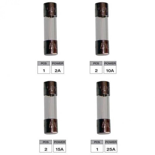 Sigurante  de sticlă - 2 amperi / 10 amperi / 15 amperi / 25 amperi, 6 buc