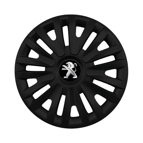 Set 4 capace roti potrivite jantelor de 15 inch compatibile PEUGEOT, Model - 313 Black