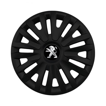 Set 4 capace roti potrivite jantelor de 16 inch compatibile PEUGEOT, Model 412 Black