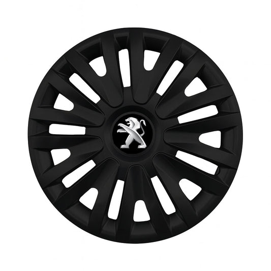Set 4 capace roti potrivite jantelor de 16 inch compatibile PEUGEOT, Model 412 Black