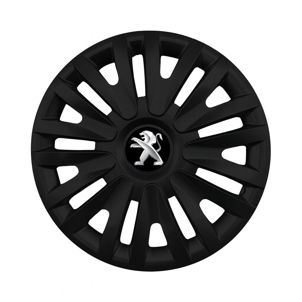Set 4 capace roti potrivite jantelor de 14 inch compatibile PEUGEOT, Model - 217 Black