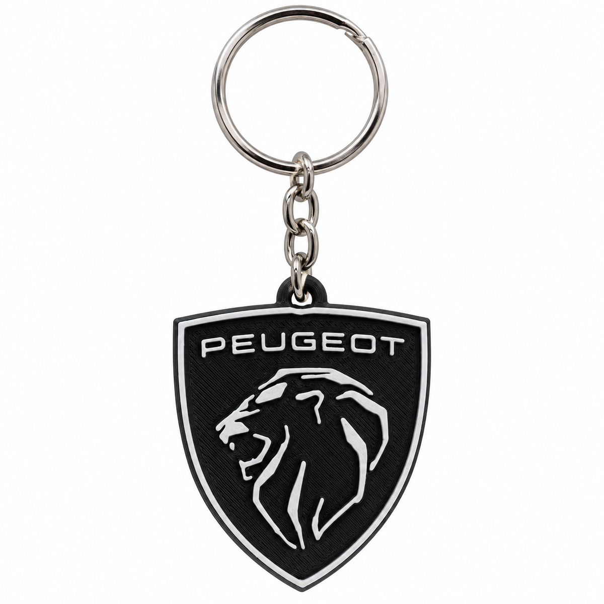 Breloc auto Peugeot cu lanț și inel