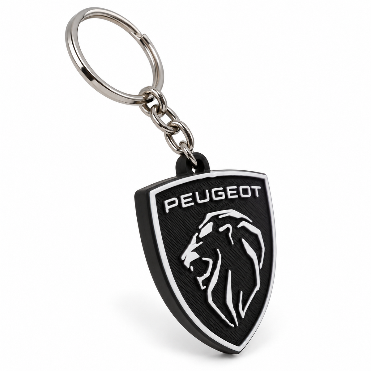 Breloc auto Peugeot cu lanț și inel