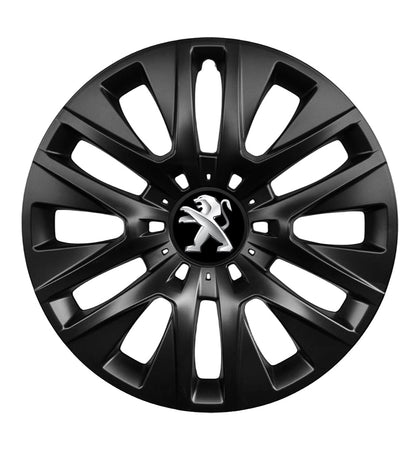 Set 4 capace roti 14 inchi (R14) compatibile gama Peugeot model - 225 Black