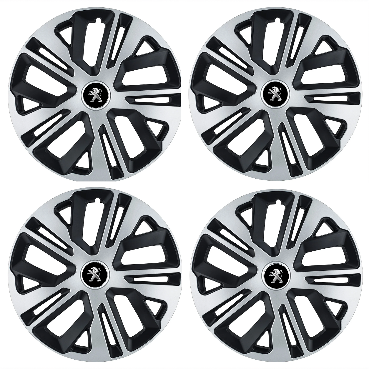 Set 4 Capace Roti 15 Inchi (R15) Raven Gri-Negru, Compatibile Cu Peugeot