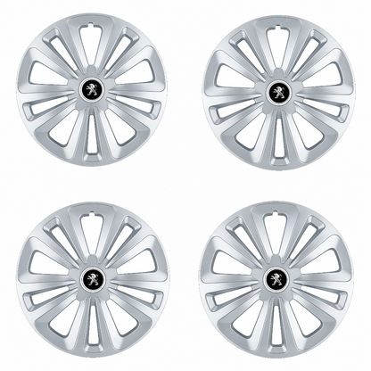 Set 4 Capace Roti Terra Gri R16, pentru Peugeot