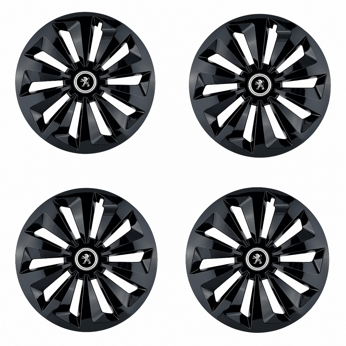 Set 4 capace roti Fox negru R14 Compatibil Cu Peugeot