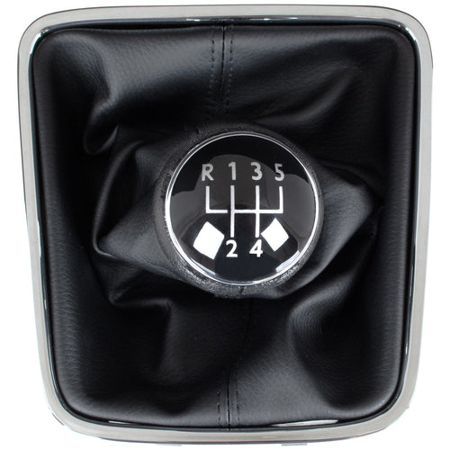 VW Golf PLUS 2005- Buton Schimbător Viteze NEGRU 5 TREPTE + Foaie Deschidere 12 MM