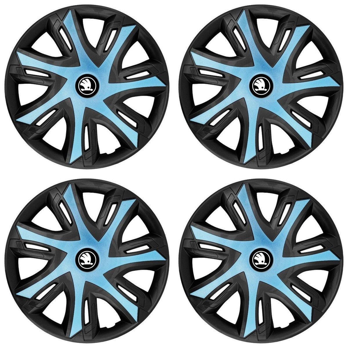 Set 4 capace roti power bicolor azur R14 Compatibil Cu Skoda Nou