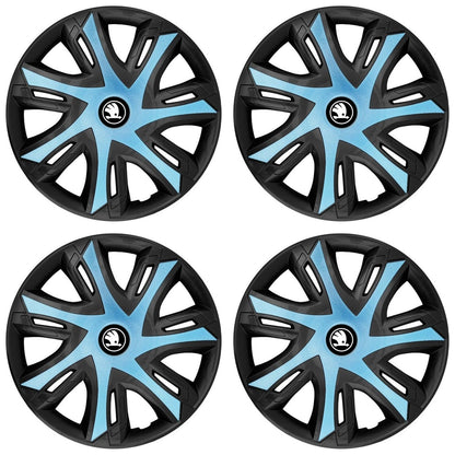 Set 4 capace roti power bicolor azur R14 Compatibil Cu Skoda Nou