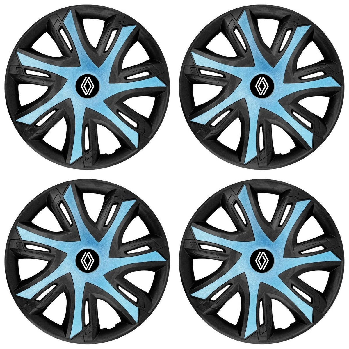 Set 4 capace roti power bicolor azur R15 Compatibil Cu Renault Nou