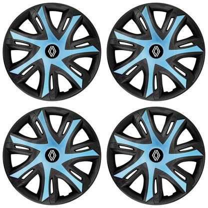 Set 4 capace roti power bicolor azur R15 Compatibil Cu Renault Nou