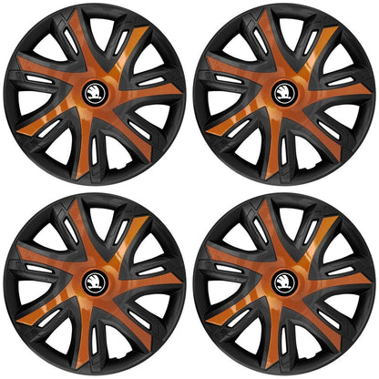 Set 4 capace roti Power bicolor cooper R15 Compatibil Cu Skoda Nou