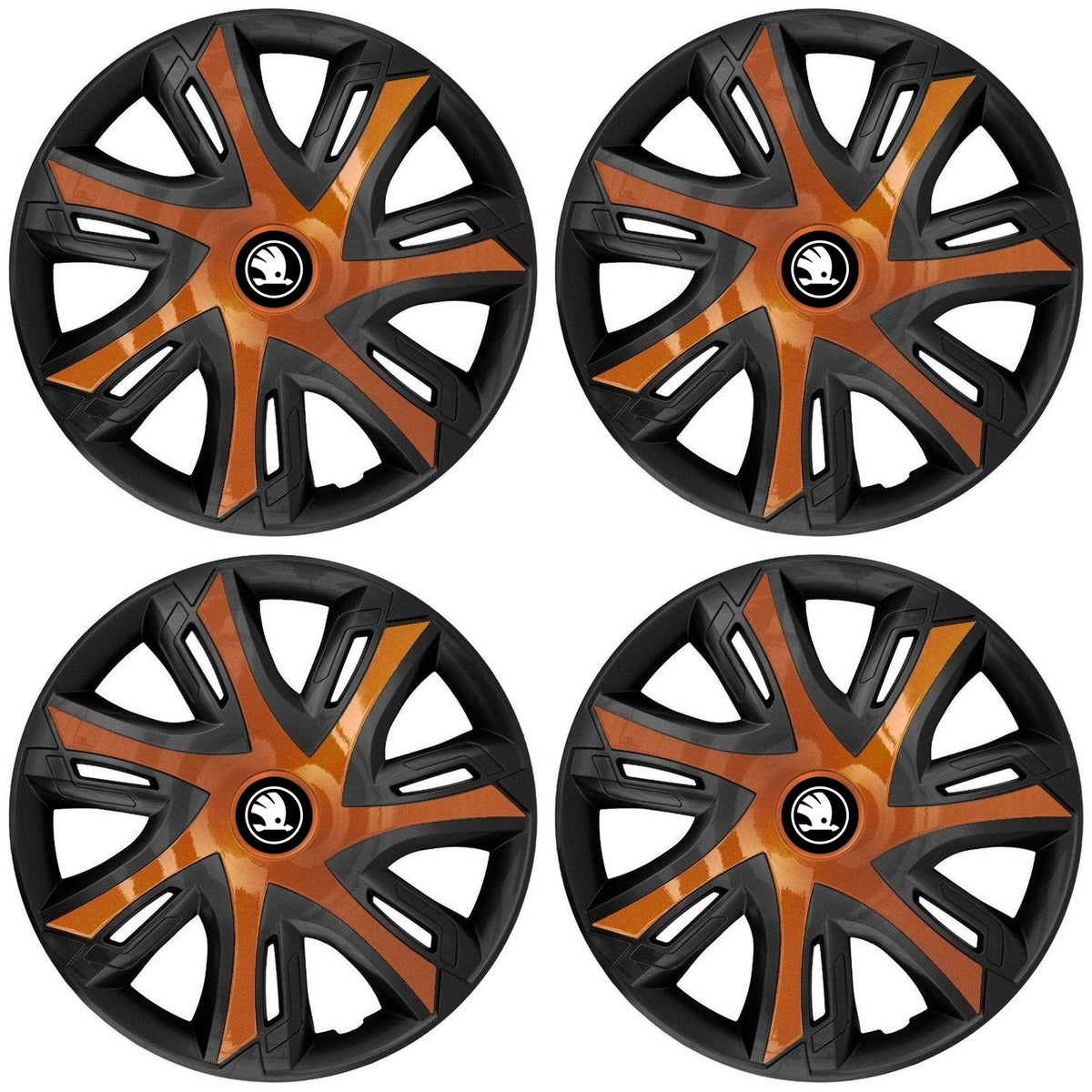 Set 4 capace roti Power bicolor cooper R16 Compatibil Cu Skoda Nou