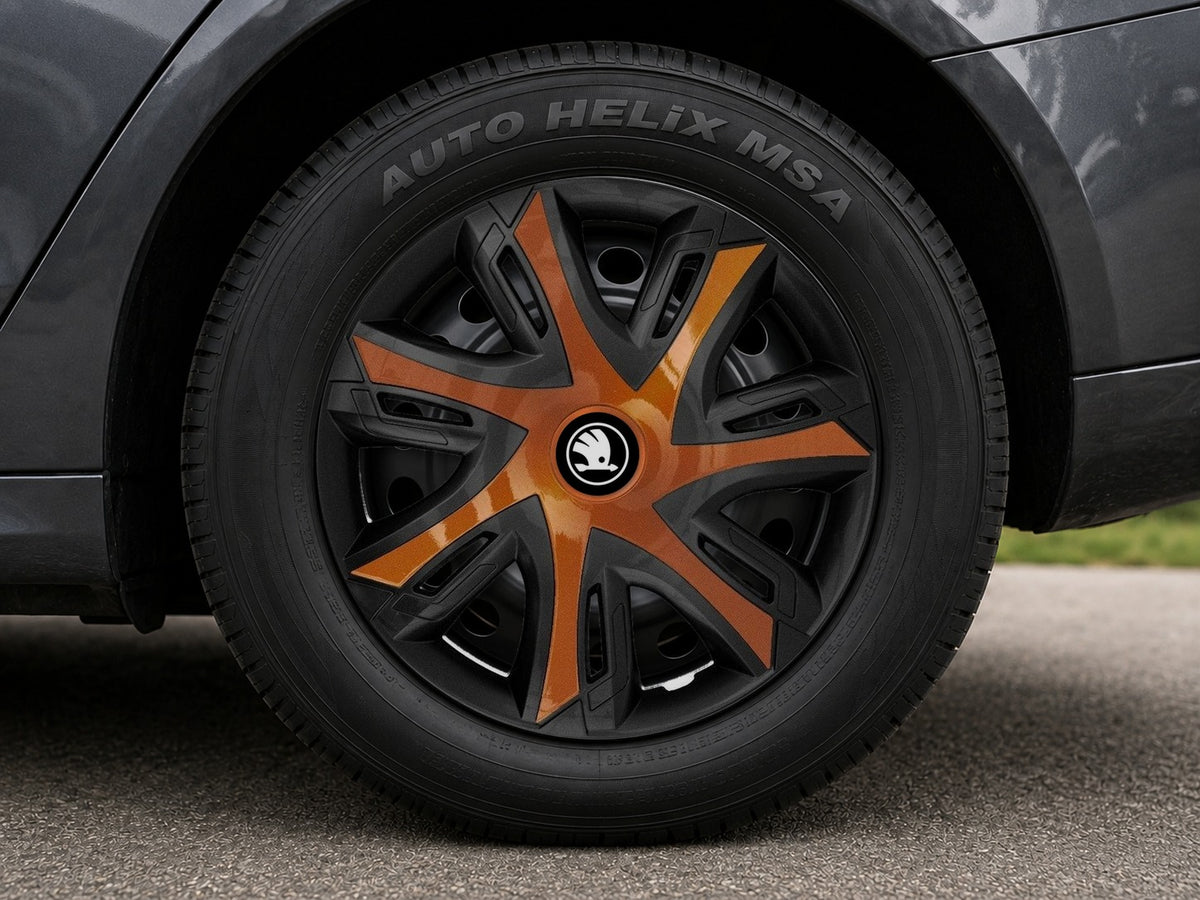 Set 4 capace roti Power bicolor cooper R16 Compatibil Cu Skoda Nou