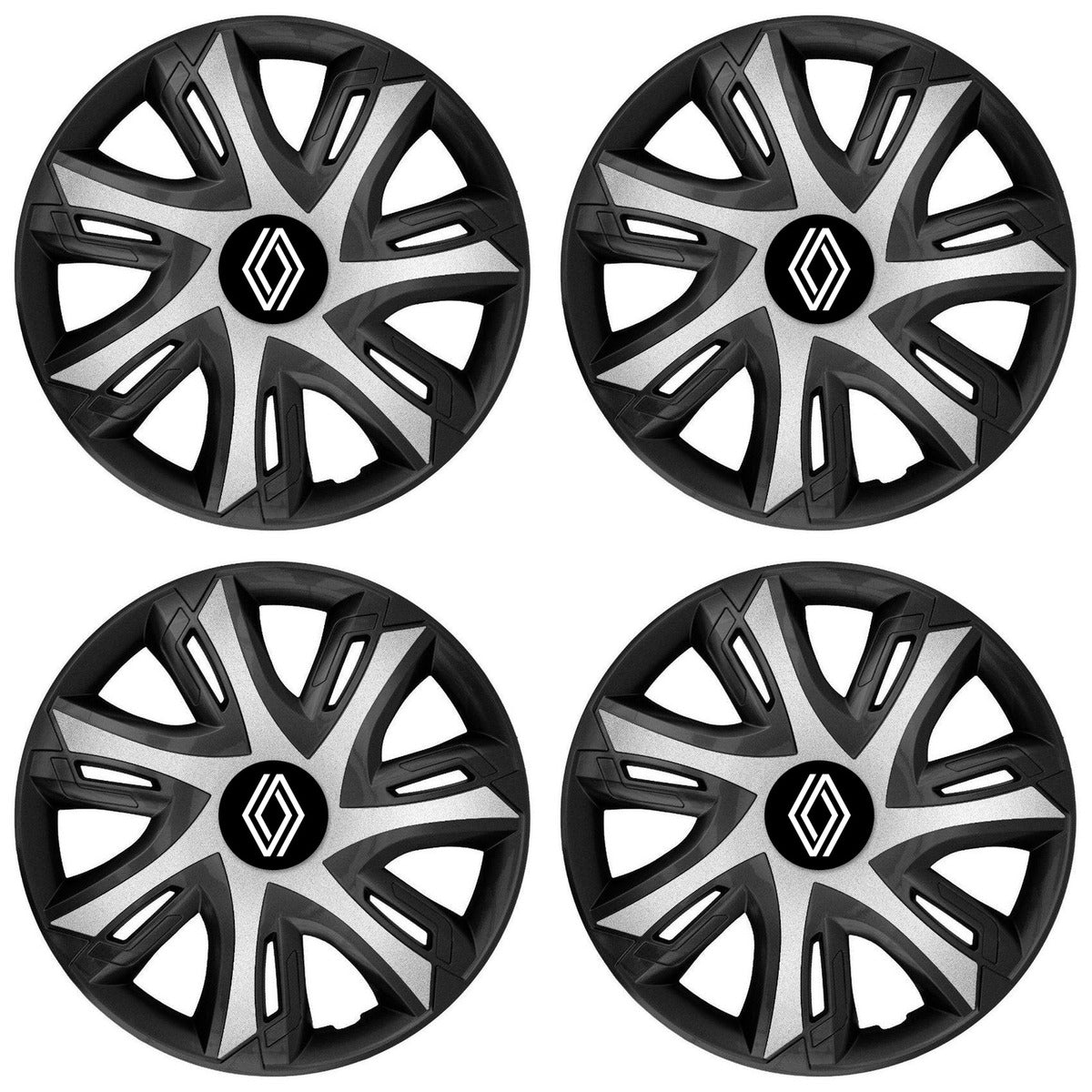 Set 4 capace roti Power Bicolor Silver R14 Compatibil Cu Renault Nou