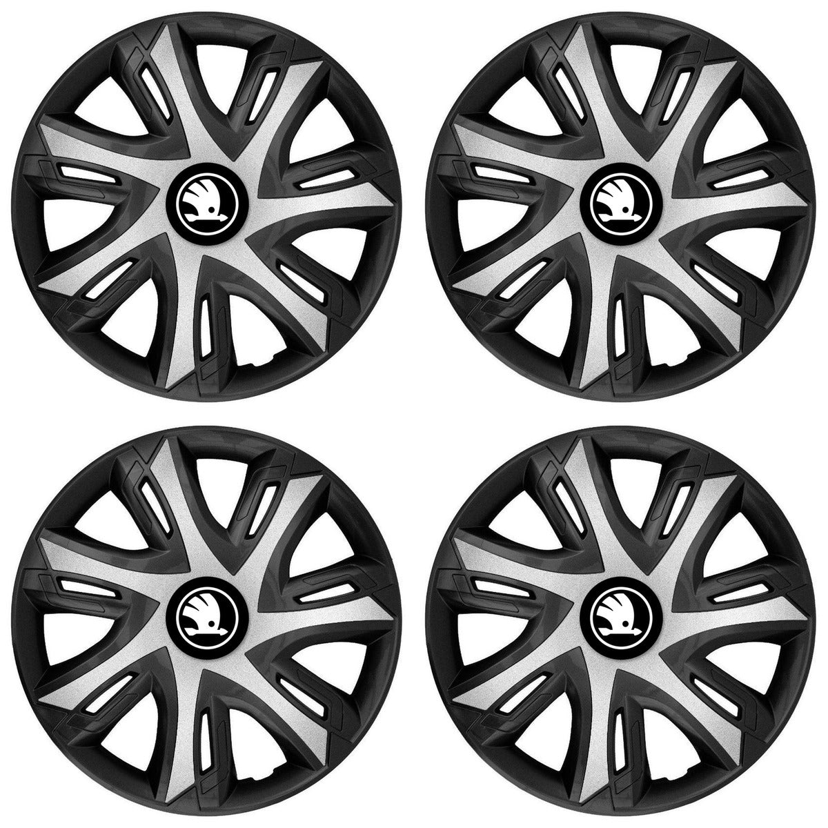 Set 4 capace roti Power Bicolor Silver R15 Compatibil Cu Skoda Nou