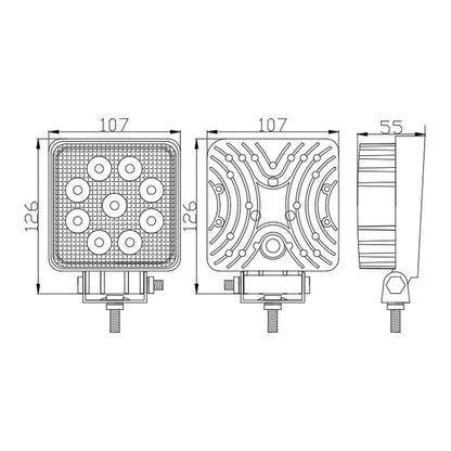 Proiector Led Auto Off Road - 27W - 9 SMD LED Carguard