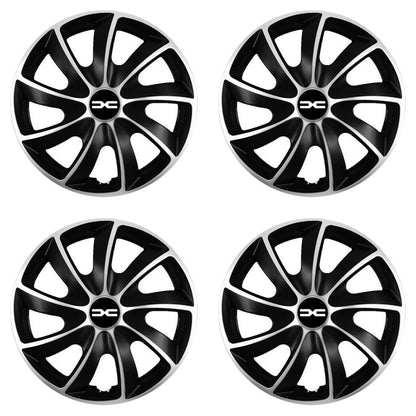 Set 4 Capace Roti Autohelix MSA® potrivite jantelor de R15 inch, pentru Dacia Nou, model Quad Silver & Black