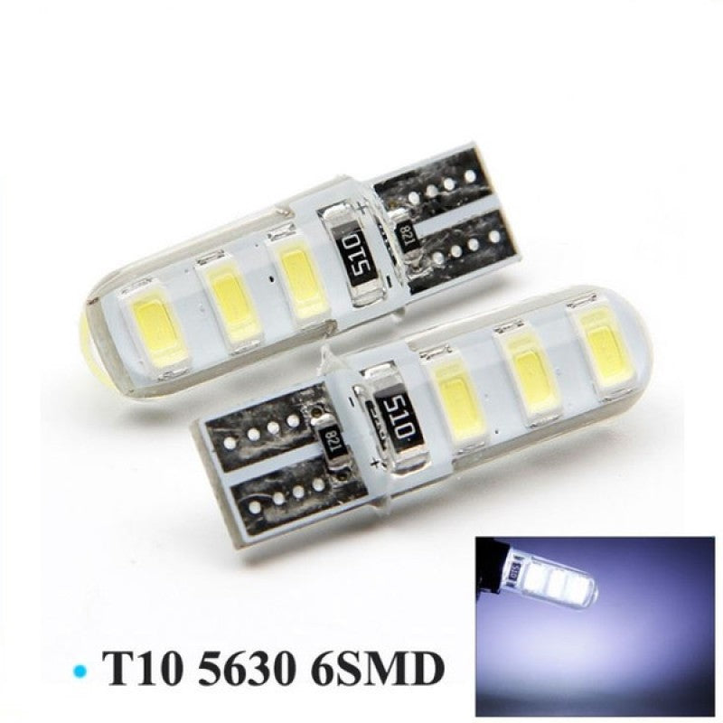 Set 2 becuri auto W5W/ T10 -6smd-galben