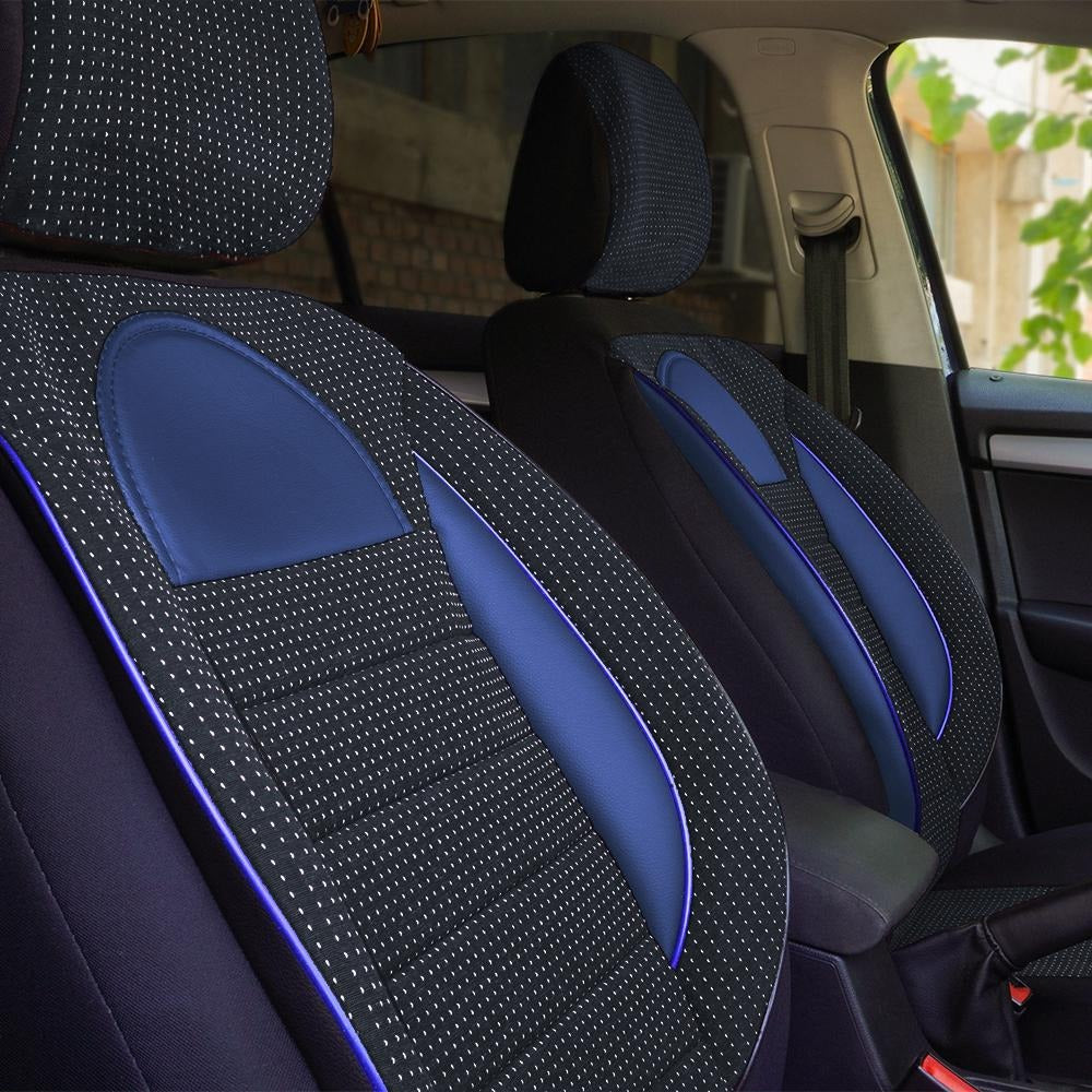 Huse scaune Racing albastru cu negru, detaliu 2