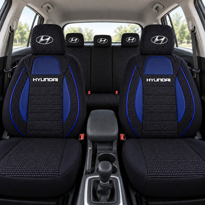 Set huse scaune Racing albastru cu negru cu logo Hyundai