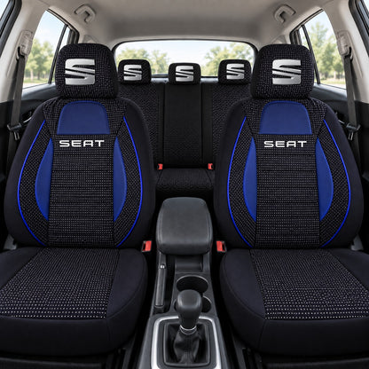 Set huse scaune Racing albastru cu negru cu logo Seat