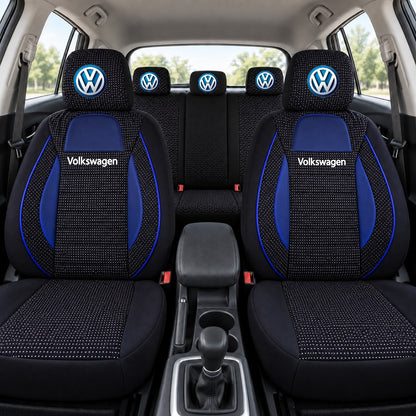 Set huse scaune Racing albastru cu negru cu logo Volkswagen
