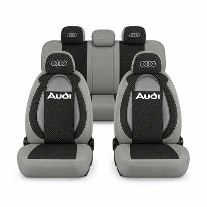 Set huse scaune Racing gri cu negru cu logo Audi