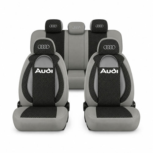 Set huse scaune Racing gri cu negru cu logo Audi