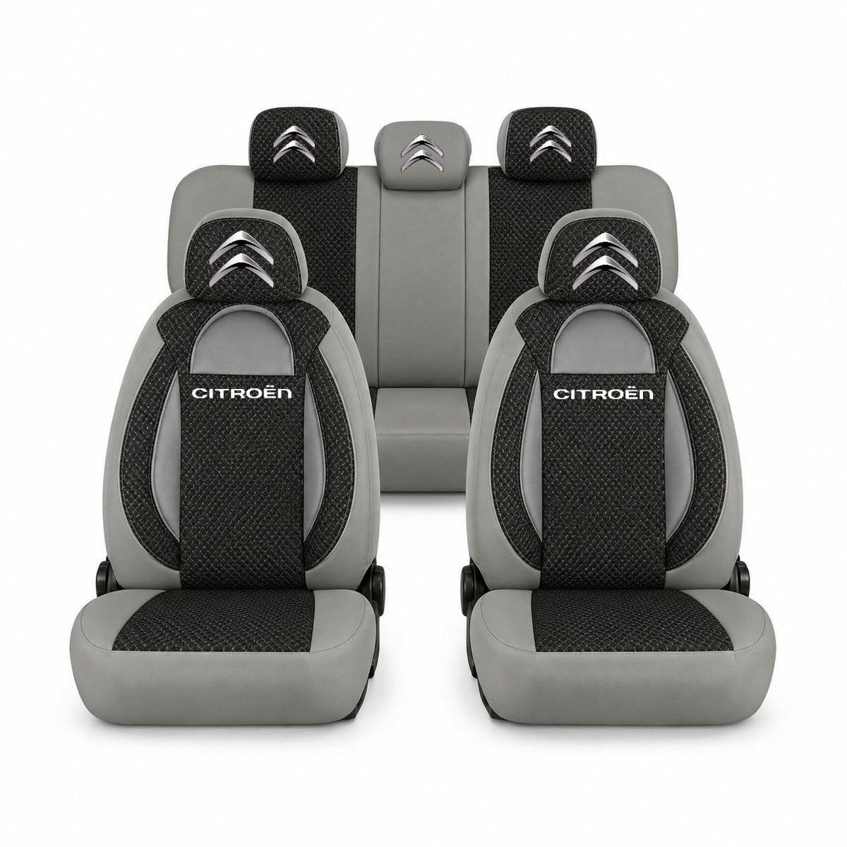 Set huse scaune Racing gri cu negru cu logo Citroen