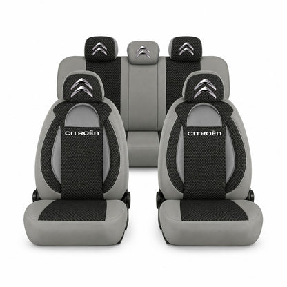 Set huse scaune Racing gri cu negru cu logo Citroen