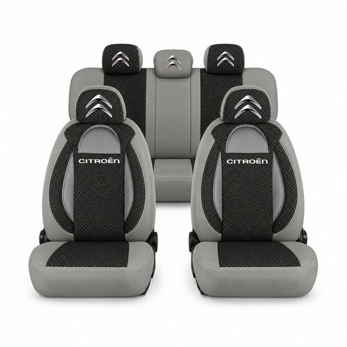 Set huse scaune Racing gri cu negru cu logo Citroen