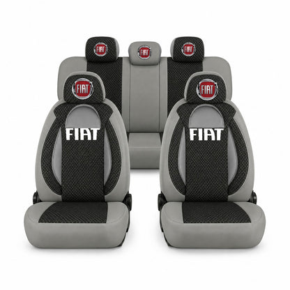 Set huse scaune Racing gri cu negru cu logo Fiat