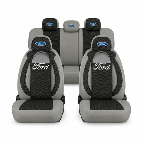Set huse scaune Racing gri cu negru cu logo Ford