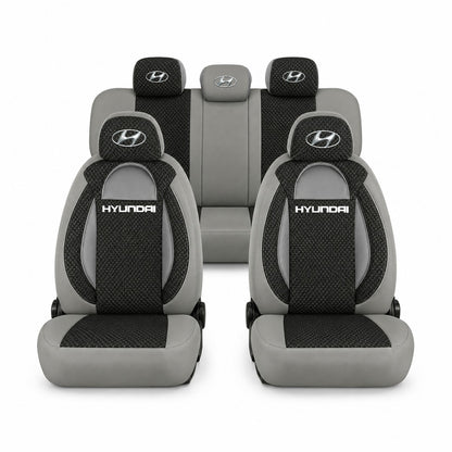 Set huse scaune Racing gri cu negru cu logo Hyundai
