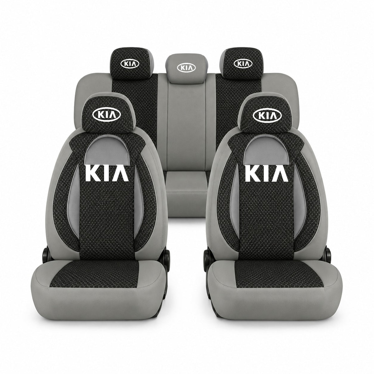 Set huse scaune Racing gri cu negru cu logo Kia