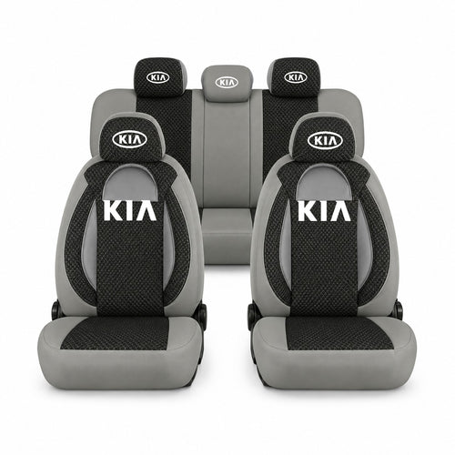 Set huse scaune Racing gri cu negru cu logo Kia