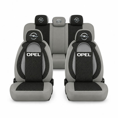 Set huse scaune Racing gri cu negru cu logo Opel