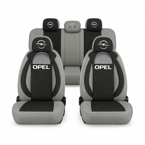 Set huse scaune Racing gri cu negru cu logo Opel