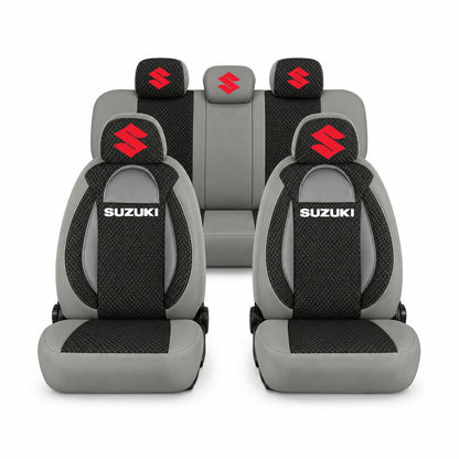 Set huse scaune Racing gri cu negru cu logo Suzuki