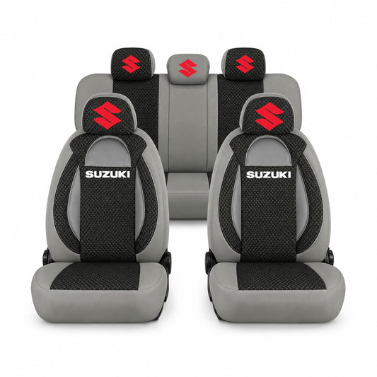 Set huse scaune Racing gri cu negru cu logo Suzuki