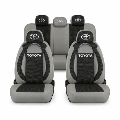 Set huse scaune Racing gri cu negru cu logo Toyota