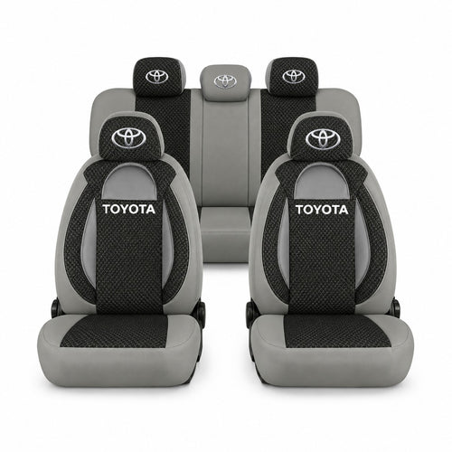 Set huse scaune Racing gri cu negru cu logo Toyota